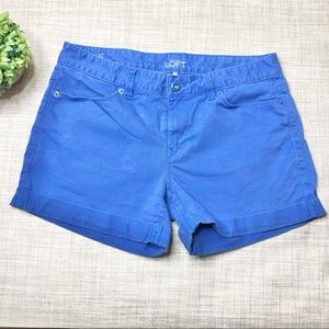 LOFT cerulean blue everyday cuffed shorts, 5 pocket design, 8.5” rise